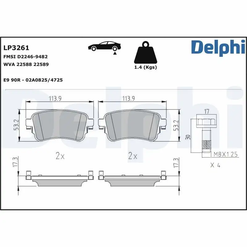 DELPHI LP3261 Arka Fren Balatası resmi