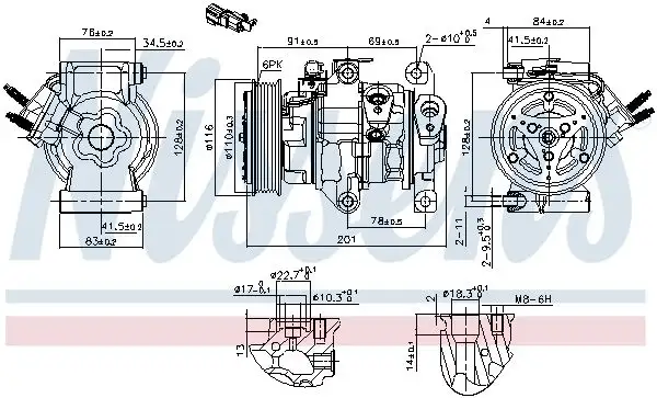 NISSENS 891007 Klima Kompresörü E3B119D629AA resmi