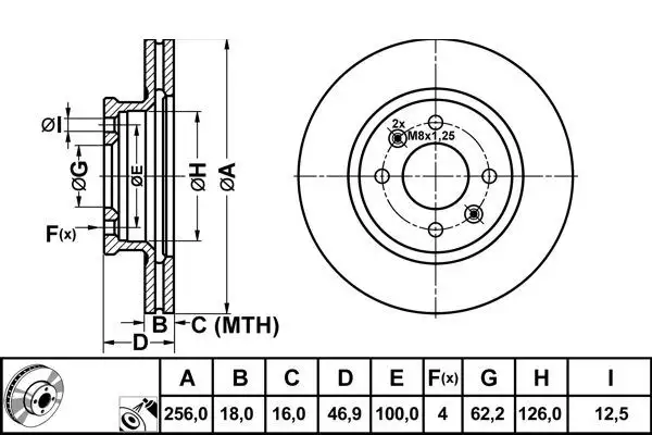 MGA 50245 Ön Fren Diski 517121J500 resmi