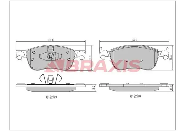 BRAXIS AA0685 Ön Fren Balatası resmi