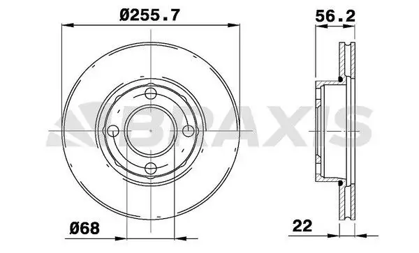 BRAXIS AE0443 Ön Fren Diski 895615301A resmi