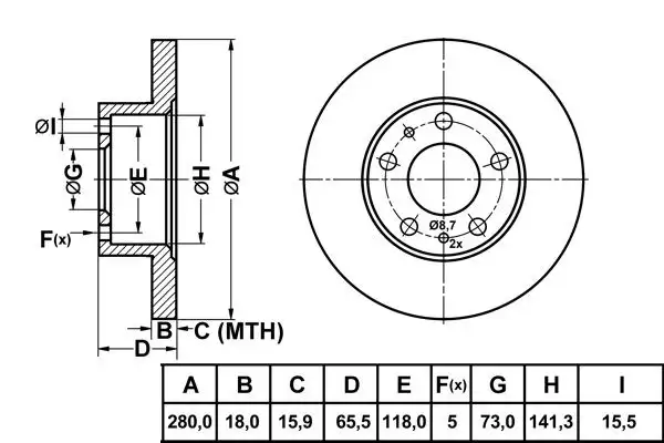 MGA 50180 Ön Fren Diski 1300500080 resmi