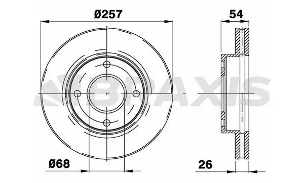 BRAXIS AE0431 Ön Fren Diski resmi