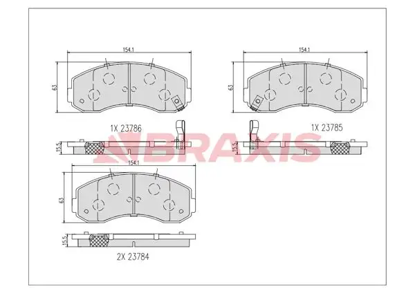 BRAXIS AB0630 Ön Fren Balatası 0K60B3328Z resmi