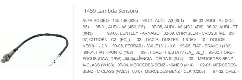 DODUCO 1459 Oksijen Sensörü 7700107433 resmi