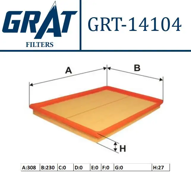 GRAT 14104 Hava Filtresi 835605 resmi