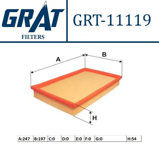 GRAT 11119 Hava Filtresi 8200602361 resmi