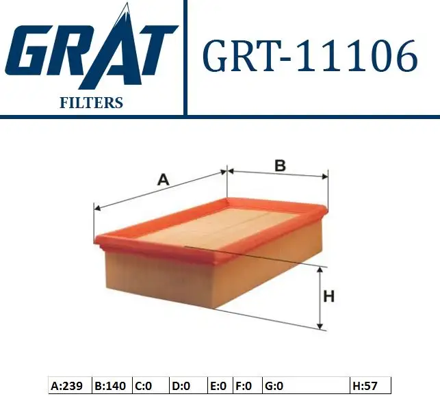 GRAT 11106 Hava Filtresi 8200399214 resmi