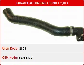MASTER M2858 Radyatör Alt Hortumu 51755573 resmi