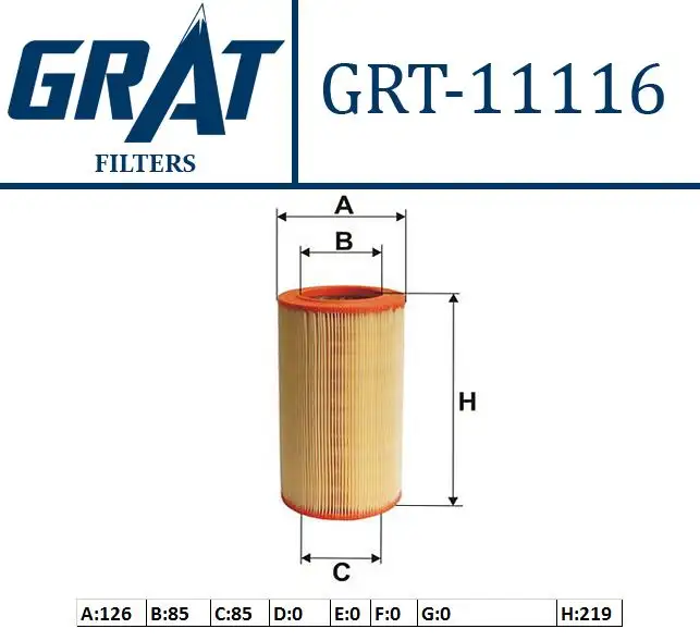 GRAT 11116 Hava Filtresi 7701348175 resmi