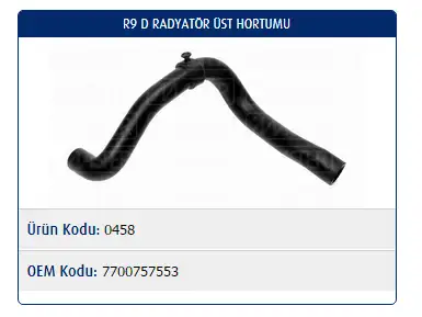 MASTER M0458 Radyatör Üst Hortumu 7700775261 resmi