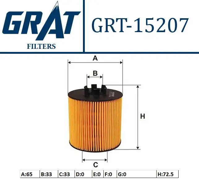 GRAT 15207 Yağ Filtresi 03C115562 resmi