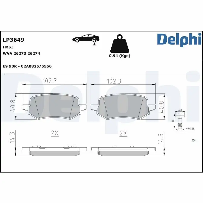DELPHI LP3649 Arka Fren Balatası resmi