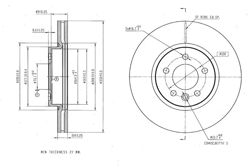 MGA 50675 Ön Fren Diski 2H6615301 resmi
