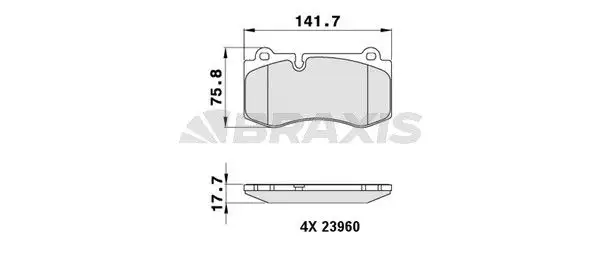 BRAXIS AA0233 Ön Fren Balatası A0044208020 resmi