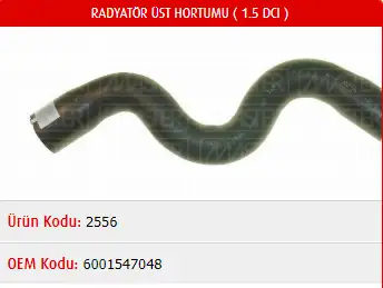 MASTER M2556 Radyatör Üst Hortumu 6001547048 resmi