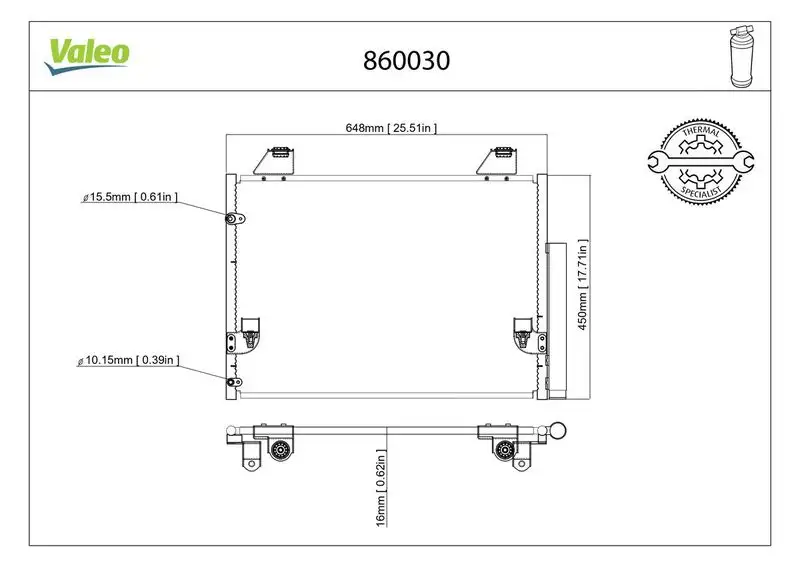 VALEO 860030 Klima Radyatörü 884600K080 resmi