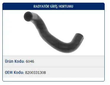 MASTER M6046 Radyatör Üst Hortumu MB238151 resmi