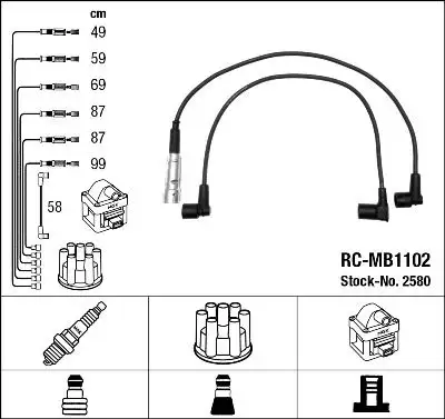 NGK 2580 (RCMB1102) Buji Kablosu resmi