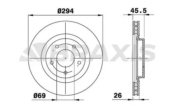 BRAXIS AE0316 Ön Fren Diski 4615A159 resmi
