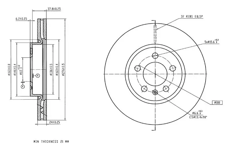 MGA 50746 Ön Fren Diski 2Q0615301H resmi