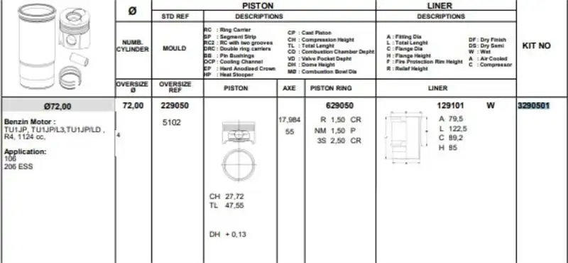 KONEKS 3031701 Piston Gömlek Segman (Set) resmi