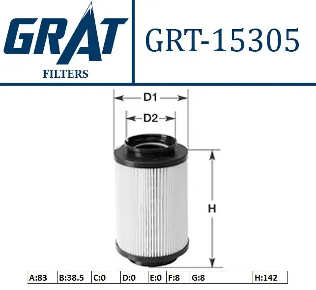 GRAT 15305 Yakıt Filtresi 1K0127434A resmi
