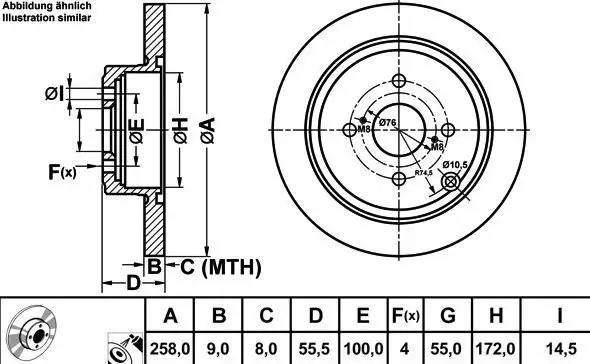 MGA 50255 Arka Fren Diski 4243102070 resmi