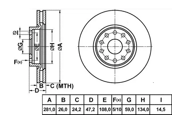 MGA 50181 Ön Fren Diski 1309392080 resmi