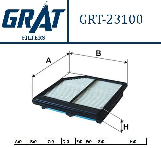 GRAT 23100 Hava Filtresi 17220RNAA00 resmi