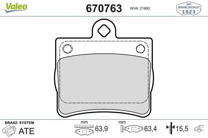 VALEO 670763 Arka Fren Balatası resmi