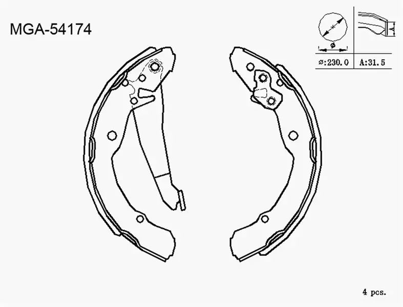 MGA 54174 Arka Fren Balatası 1J0698525A resmi