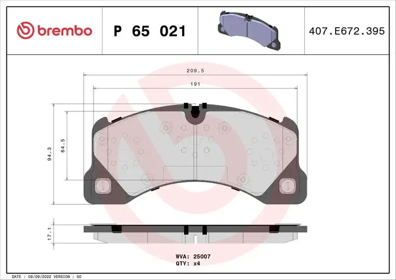 BREMBO P65021 Ön Fren Balatası resmi