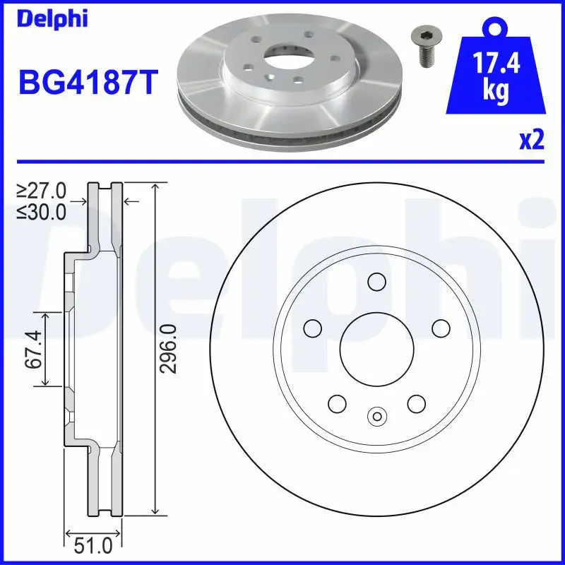 DELPHI BG4187T Ön Fren Diski resmi