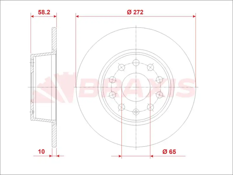 BRAXIS AE0980 Arka Fren Diski 5Q0615601B resmi