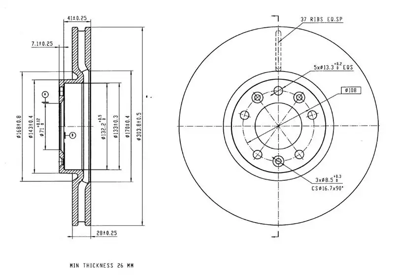 MGA 50680 Ön Fren Diski 4249K1 resmi