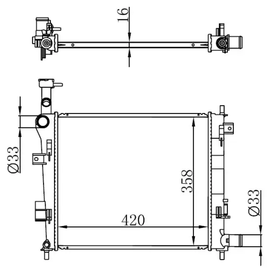 ORIS BKI118016 Radyatör 253101Y000 resmi