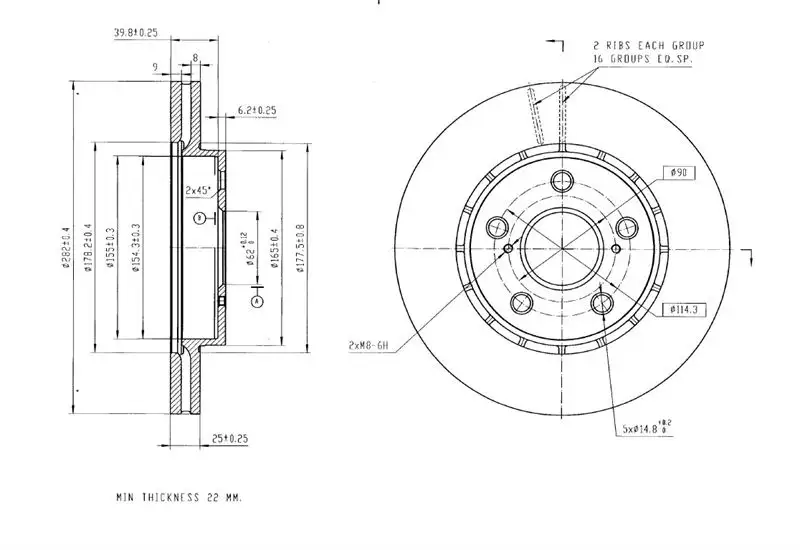 MGA 50735 Ön Fren Diski 4351202390 resmi