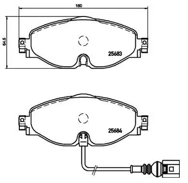 MGA 55563 Ön Fren Balatası 8V0698151 resmi