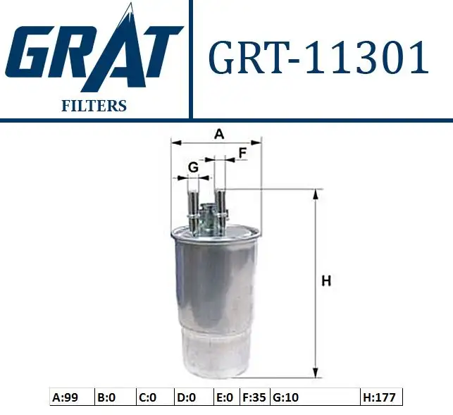 GRAT 11301 Yakıt Filtresi 8201046788 resmi