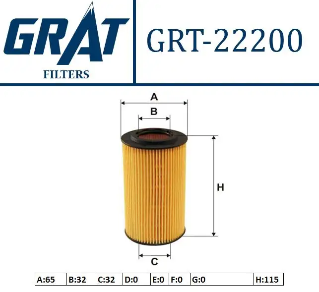 GRAT 22200 Yağ Filtresi A1121840025 resmi