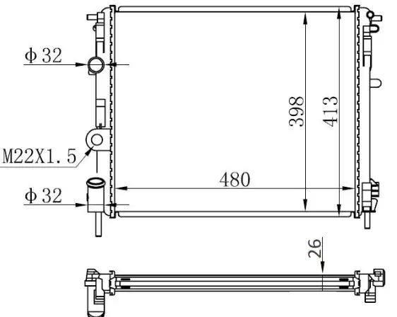 ORIS BRN051026 Radyatör 7700428082 resmi