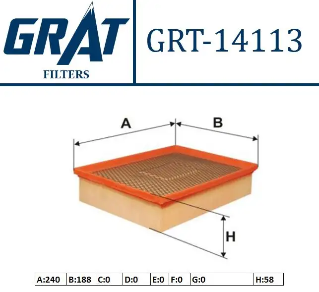 GRAT 14113 Hava Filtresi 834316 resmi