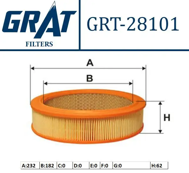 GRAT 28101 Hava Filtresi 21211109100 resmi