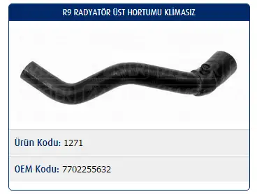 MASTER M1271 Radyatör Üst Hortumu 7700760872 resmi