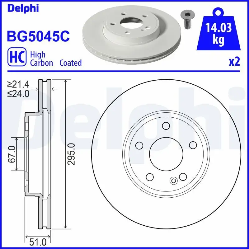 DELPHI BG5045C Ön Fren Diski A2474210312 resmi