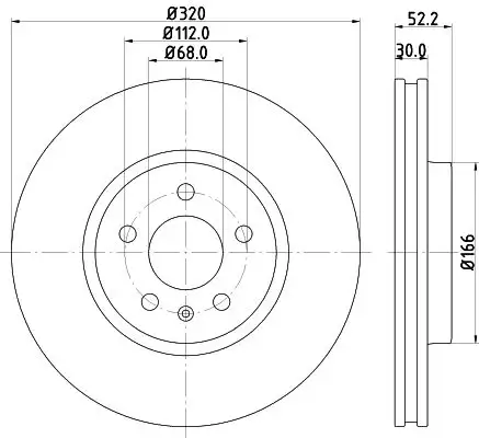 HELLA 8DD355113-911 Ön Fren Diski resmi