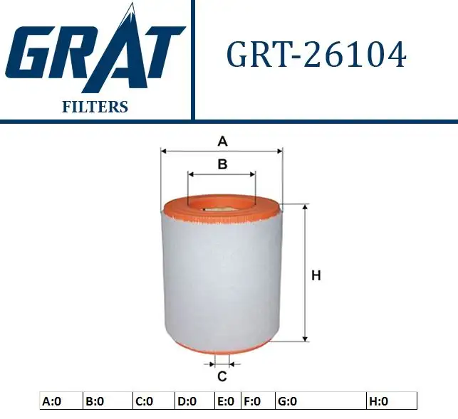 GRAT 26104 Hava Filtresi 4G0133843 resmi