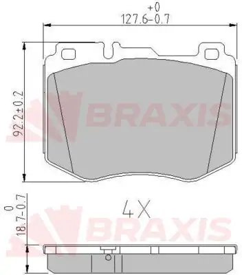 BRAXIS AA0636 Ön Fren Balatası A0084201820 resmi