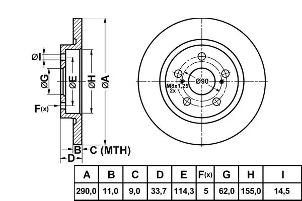 MGA 50262 Arka Fren Diski 4243105070 resmi